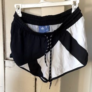 ADIDAS Black/White “Equipment” Vintage 90S Soft Nylon Running Shorts